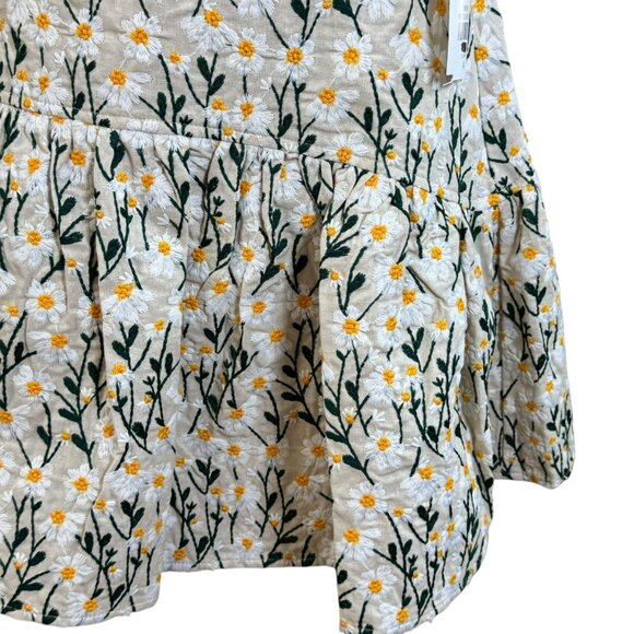 Avec Les Filles Embroidered Linen-Blend Floral Skirt Size 4 NWT - Picture 5 of 10